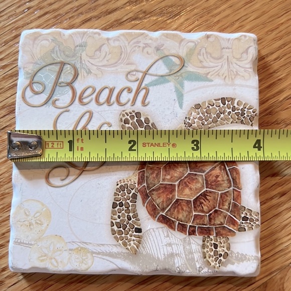 🎁 NWOT🏖 BUNDLE OF 6 CORK-BACK BEACH & CAT COASTERS 4” x 4” - Picture 6 of 9